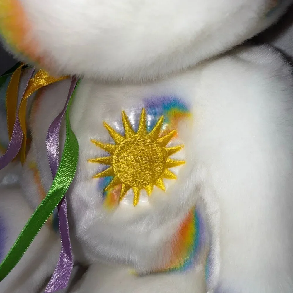 Rare 2002 Ty Beanie Buddy Cheery 15” Rainbow Sun Bear – Mint with Embroidered Ty